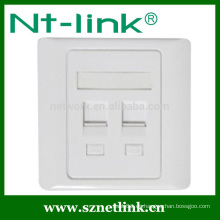 UK Color blanco estándar 86 x 86 mm 2 puerto rj45 placa frontal